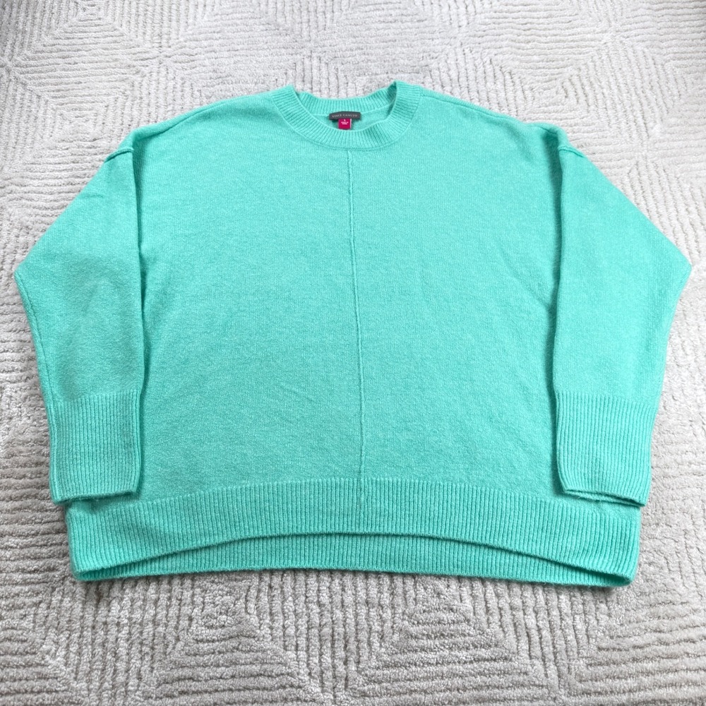 Vince Camuto Sweater Womens Large Aqua Green Oversized Cozy Minimalist Softcore